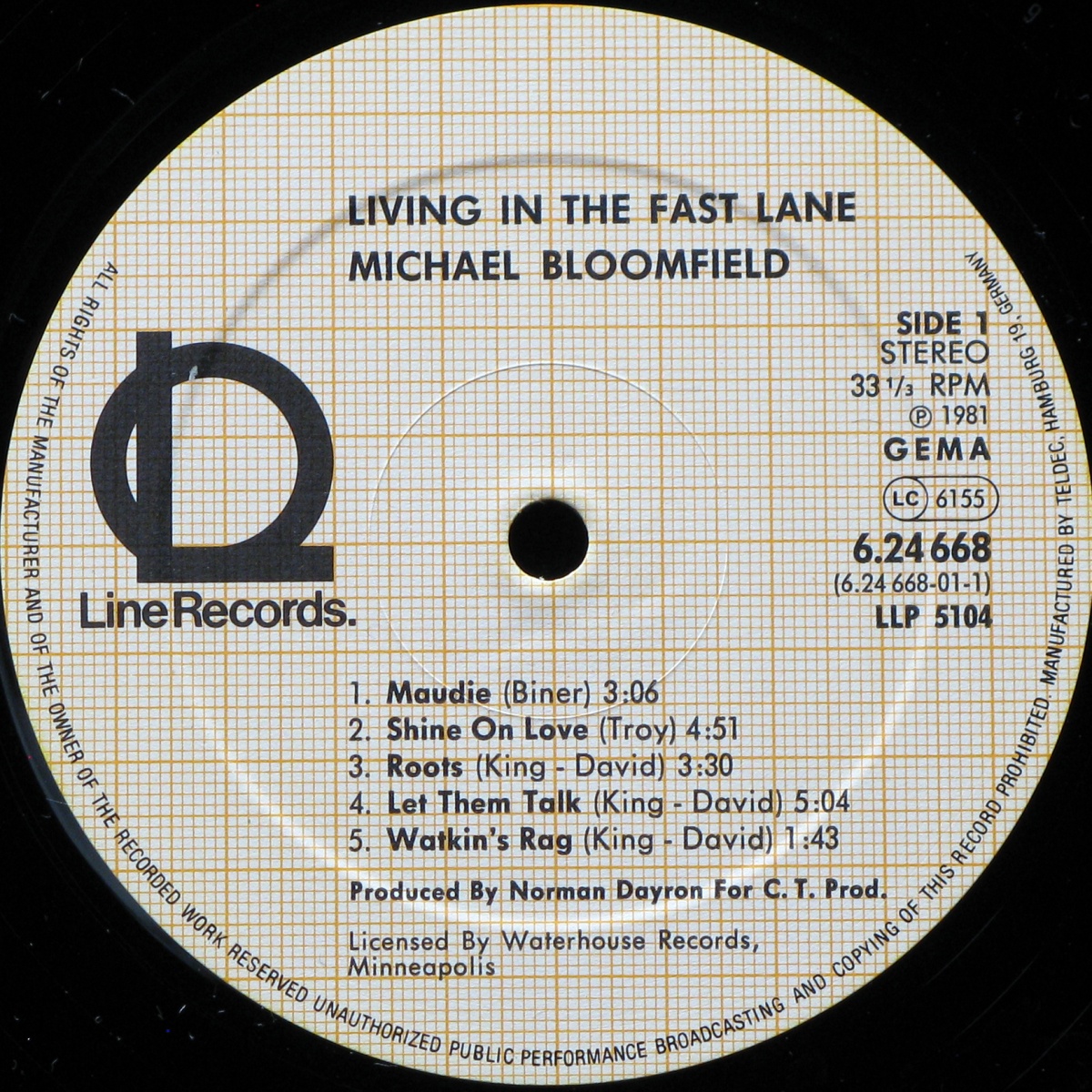 LP Michael Bloomfield — Living In The Fast Lane фото 2