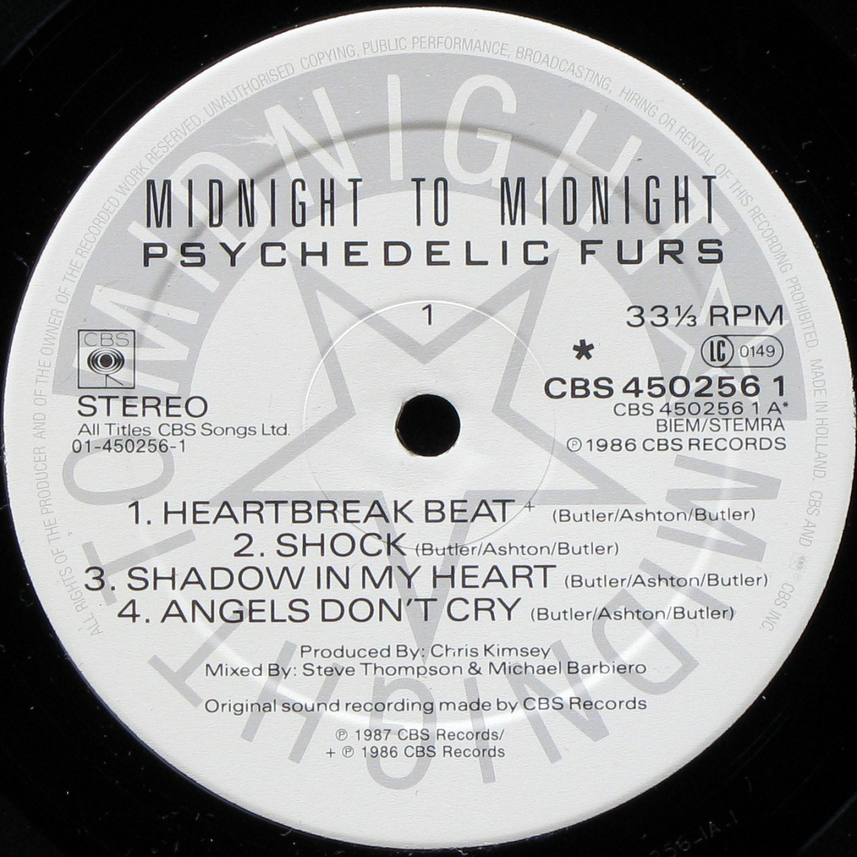 LP Psychedelic Furs — Midnight To Midnight фото 2