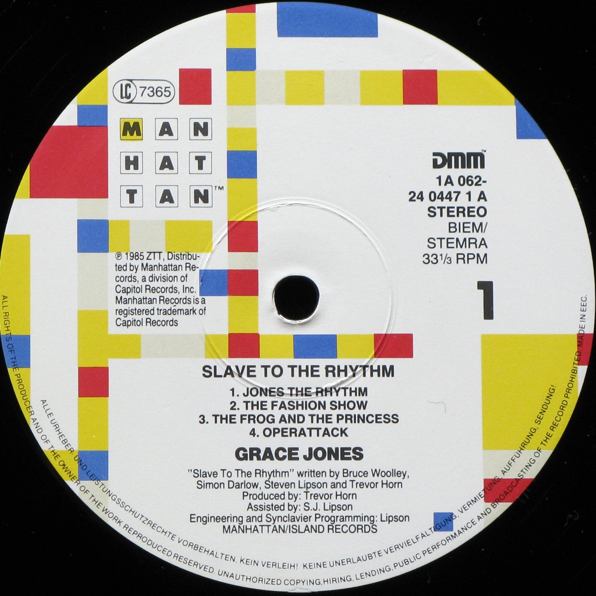 LP Grace Jones — Slave To The Rhythm фото 2