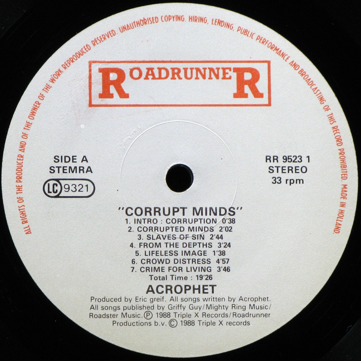 LP Acrophet — Corrupt Minds фото 3