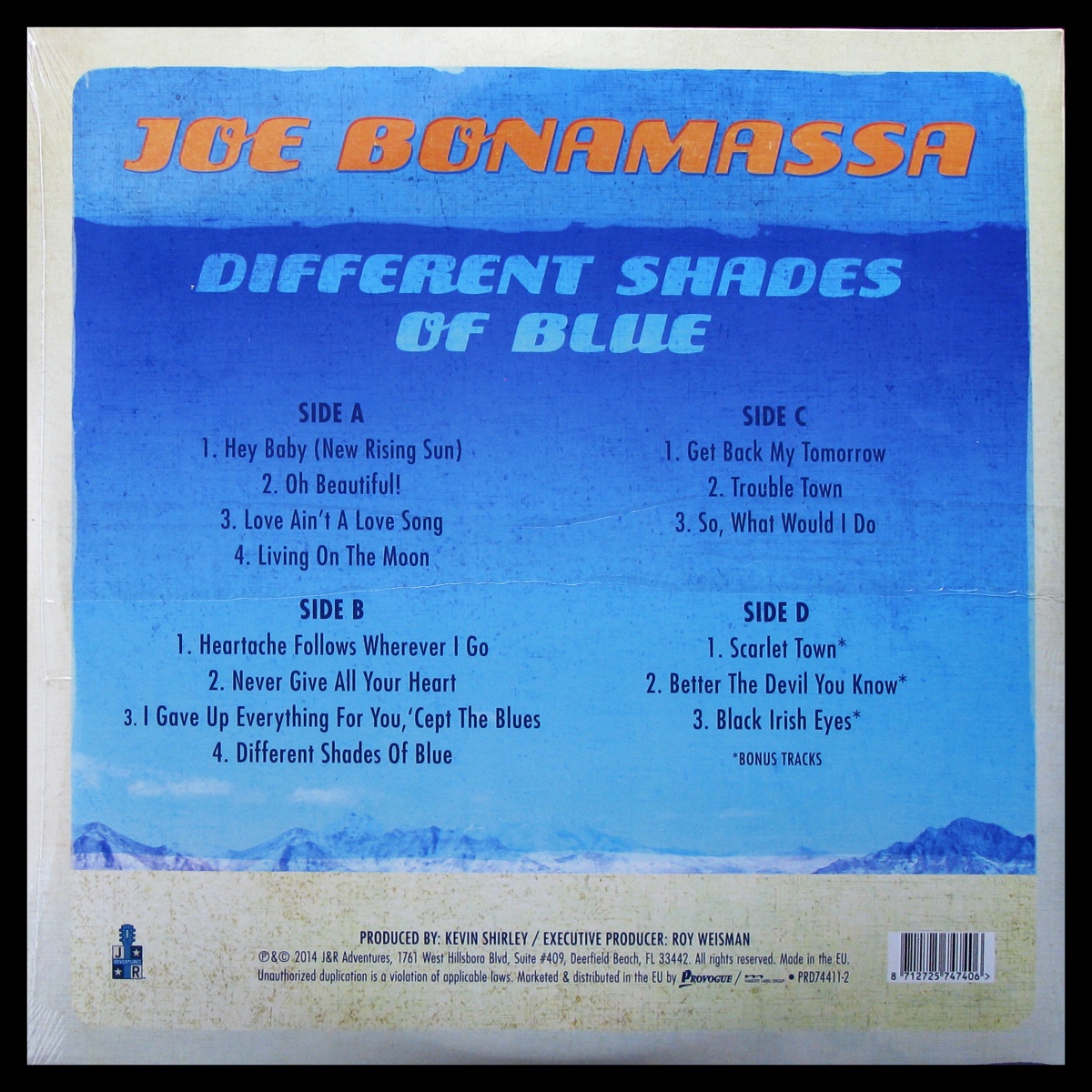 LP Joe Bonamassa — Different Shades Of Blue (2LP, coloured vinyl) фото 2