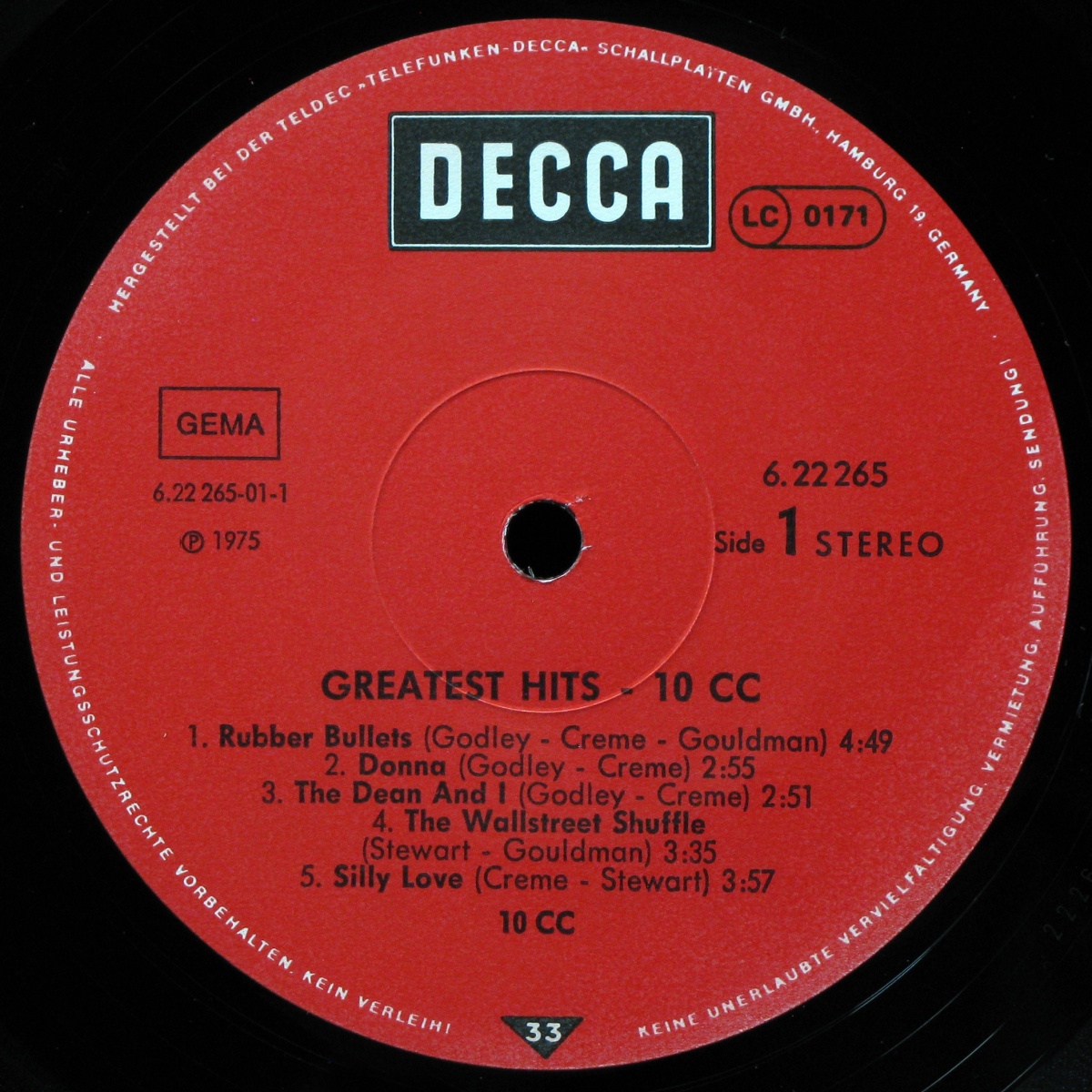 LP 10 CC — 100cc - Greatest Hits Of 10cc фото 2