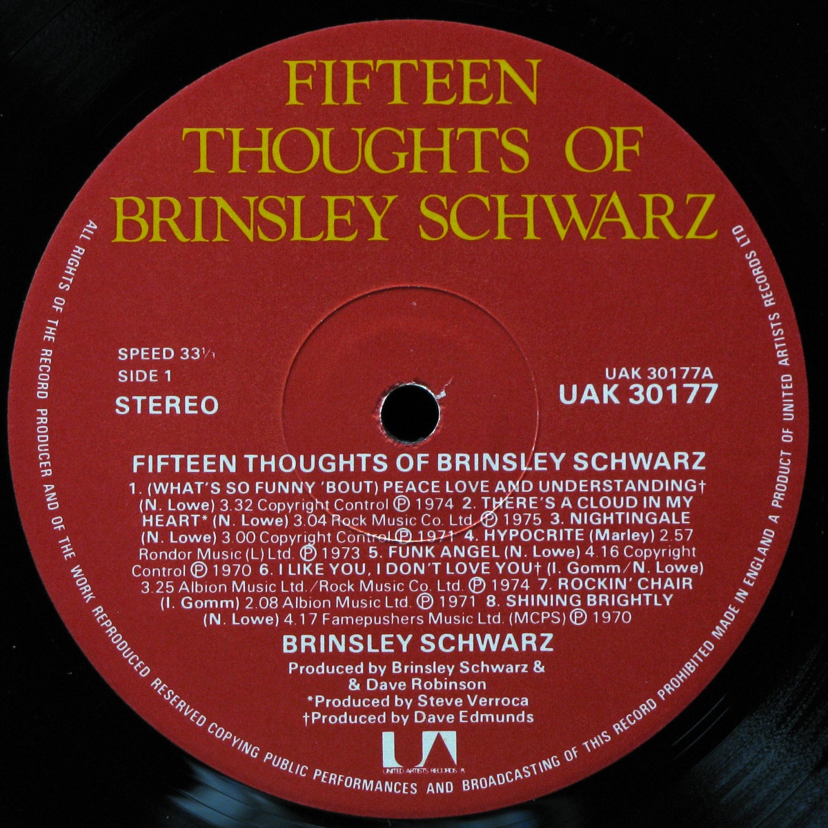 LP Brinsley Schwarz — Fifteen Thoughts Of Brinsley Schwarz (+ poster) фото 2