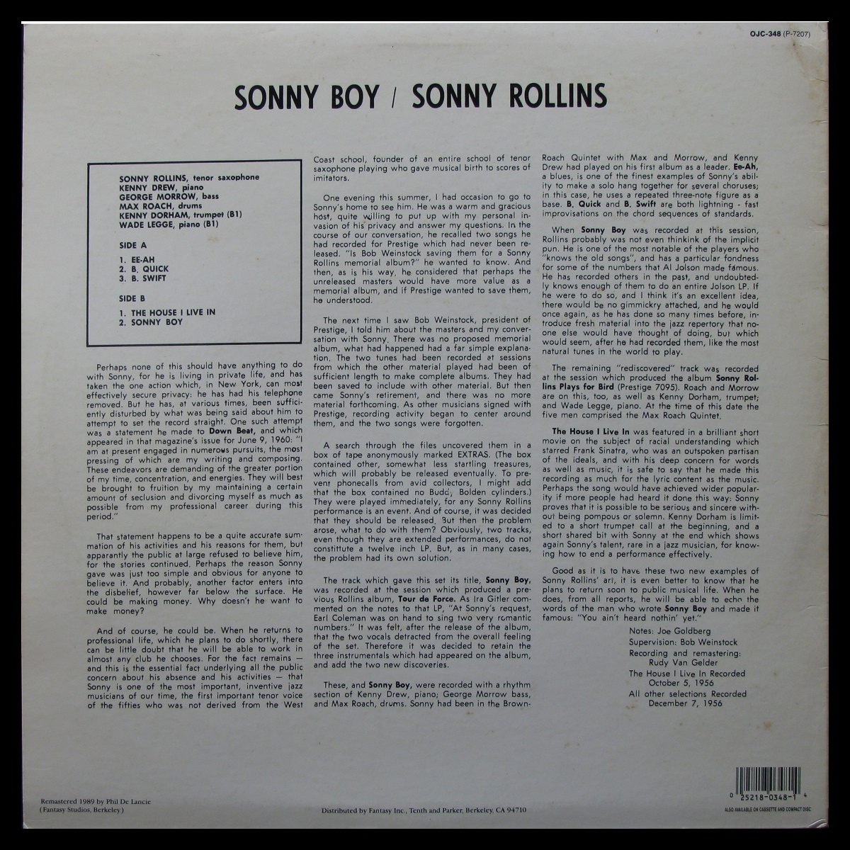 LP Sonny Rollins — Sonny Boy фото 2