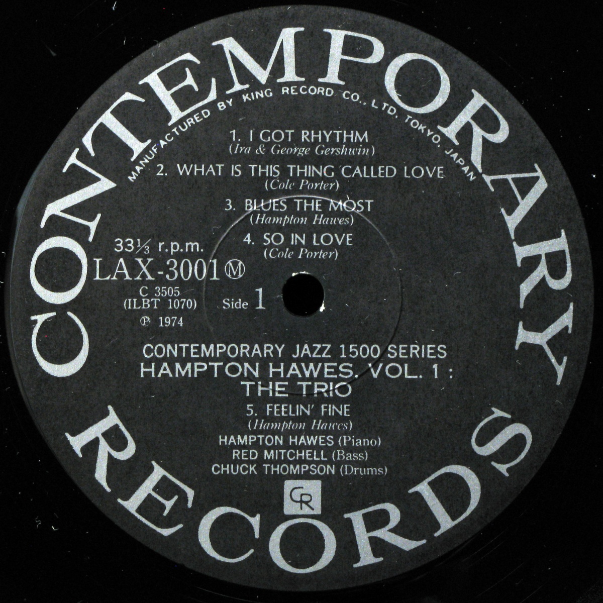 LP Hampton Hawes Trio — Hampton Hawes Trio, Vol. 1 (mono) фото 2