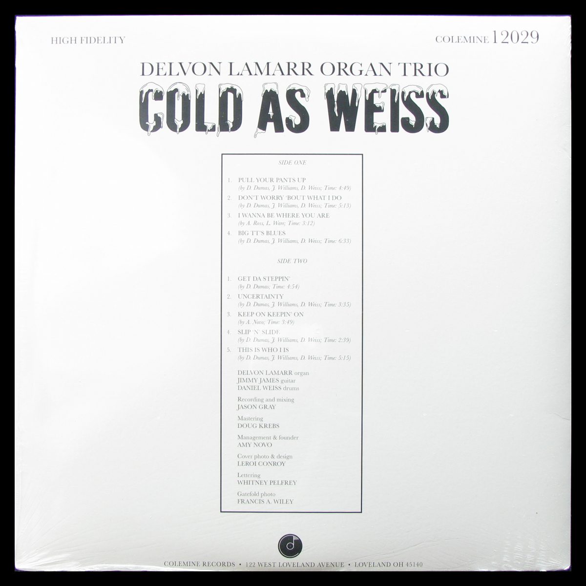 LP Delvon Lamarr Organ Trio — Cold As Weiss (coloured vinyl) фото 2