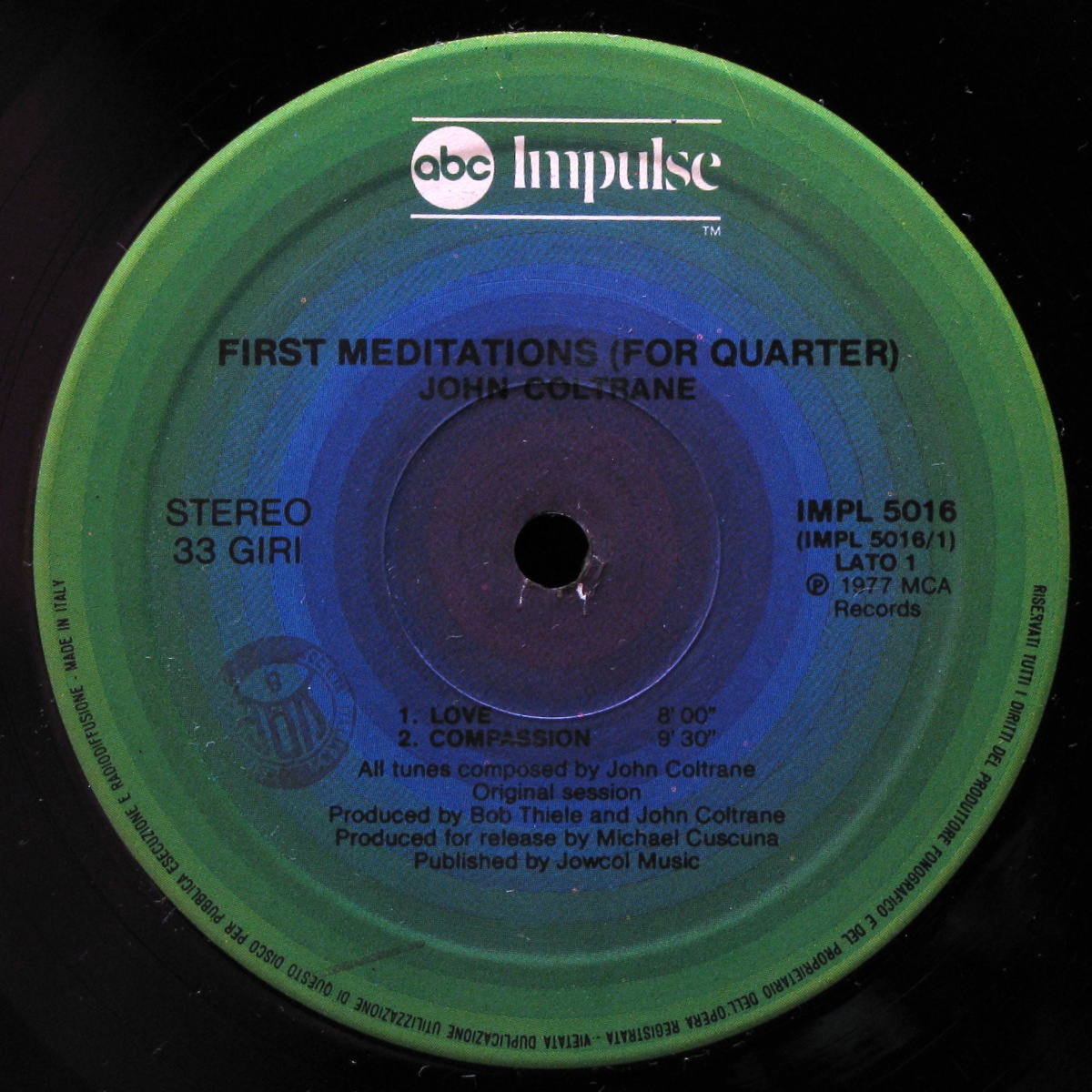 LP John Coltrane — First Meditations (For Quartet) фото 3