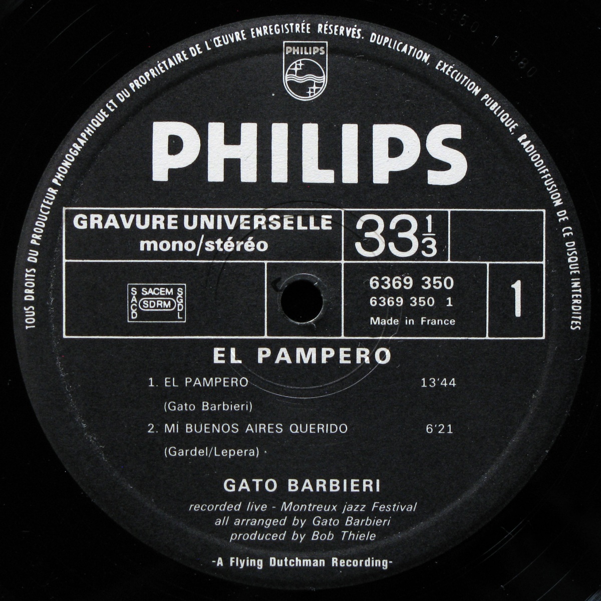 LP Gato Barbieri — El Pampero фото 2