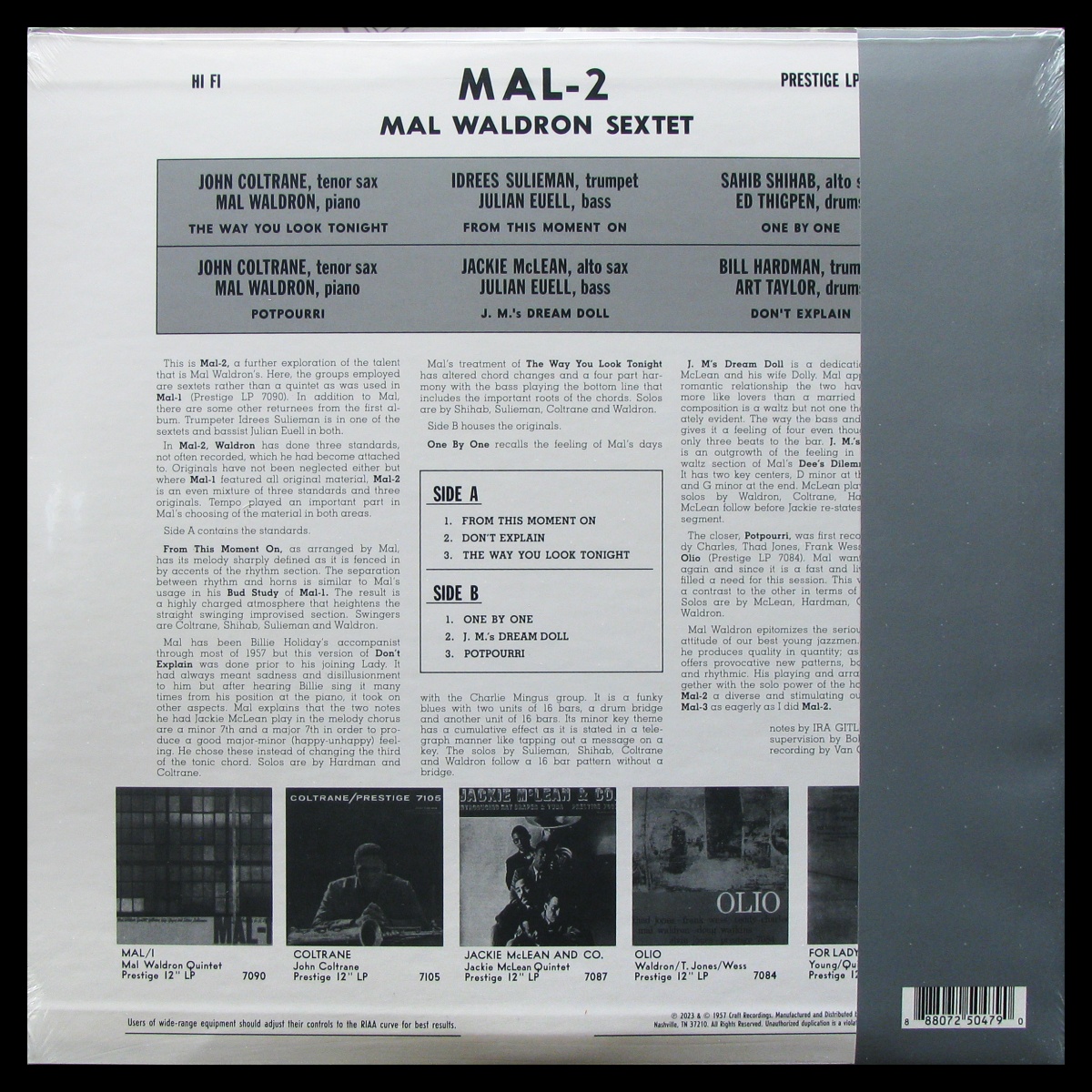 LP Mal Waldron Sextet — Mal/2 (mono, + obi) фото 2