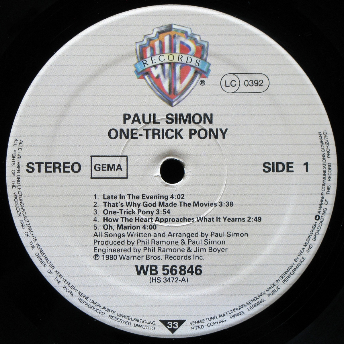 LP Paul Simon — One-Trick Pony фото 2