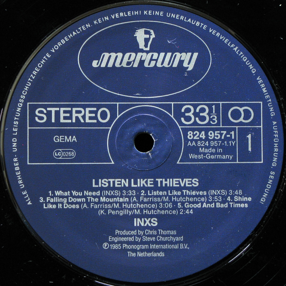 LP Inxs — Listen Like Thieves фото 2