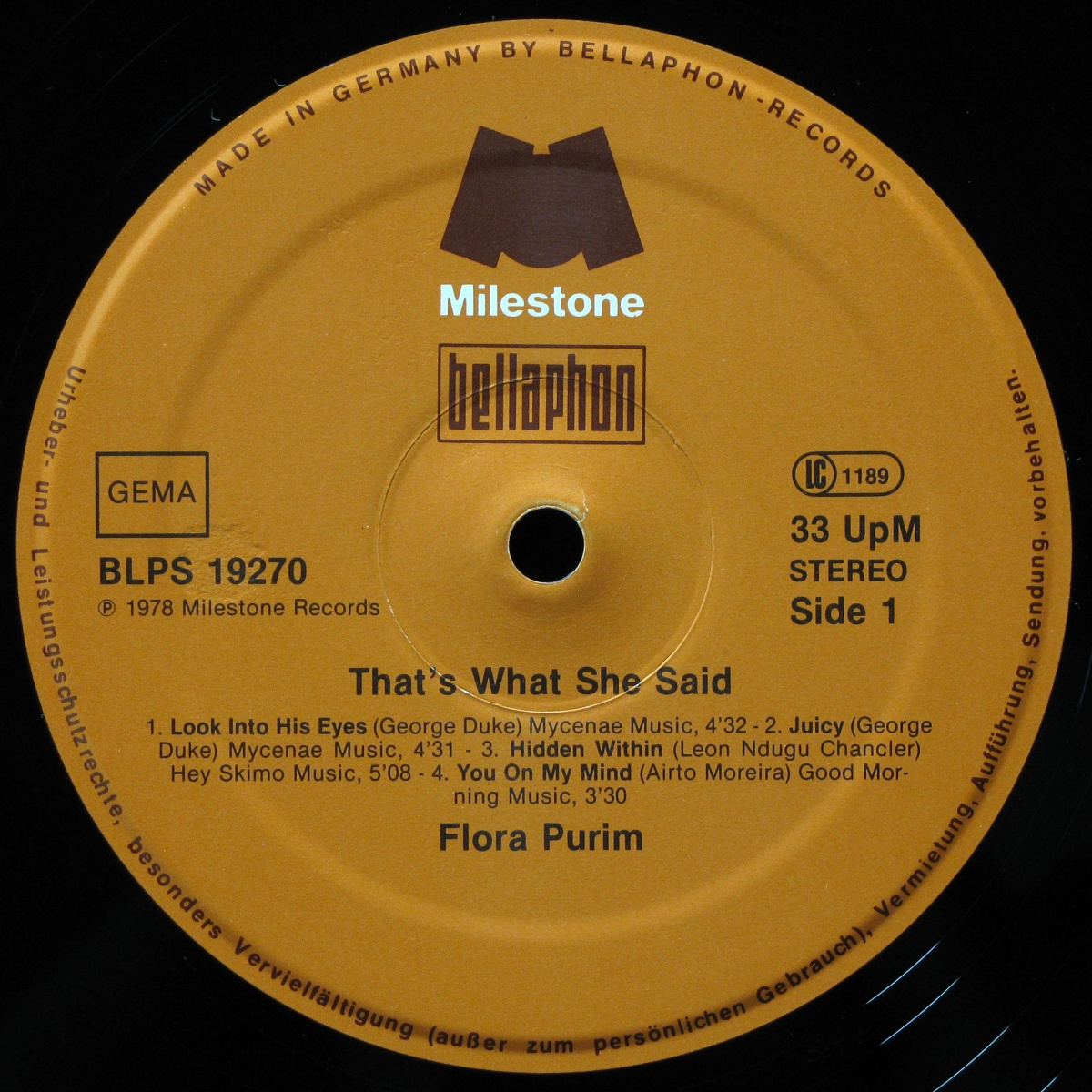 LP Flora Purim — That's What She Said фото 3