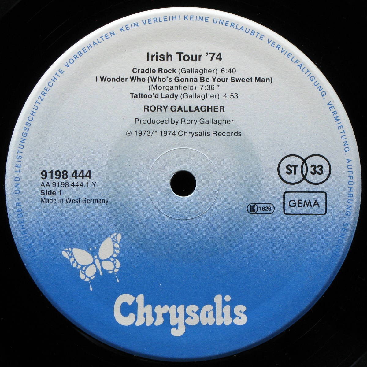 LP Rory Gallagher — Irish Tour '74 (2LP) фото 3