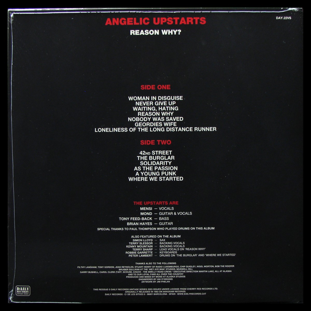 LP Angelic Upstarts — Reason Why? фото 2