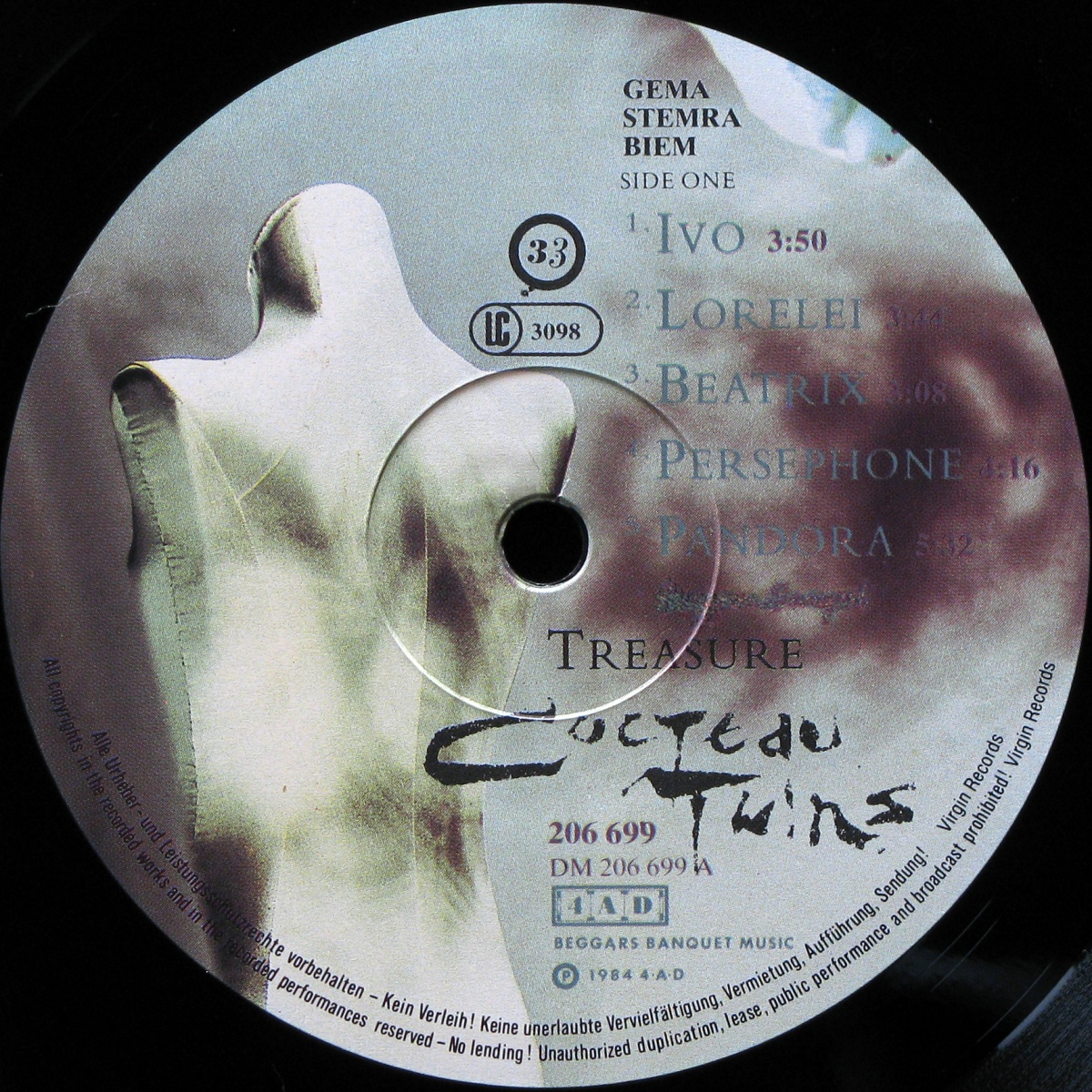 LP Cocteau Twins — Treasure фото 3