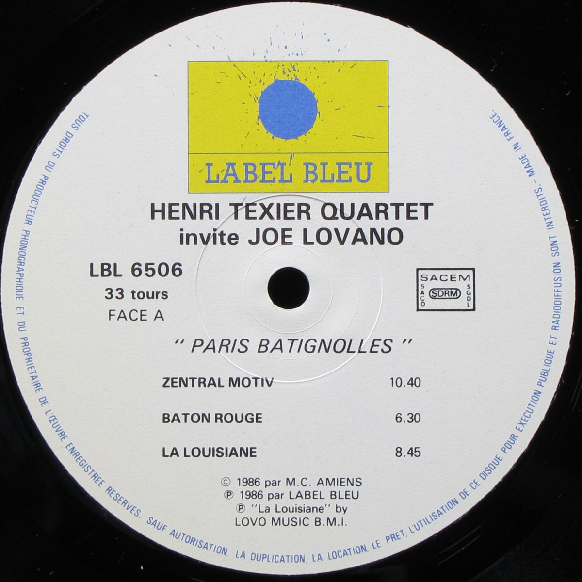 LP Henri Texier Quartet — Paris-Batignolles фото 2