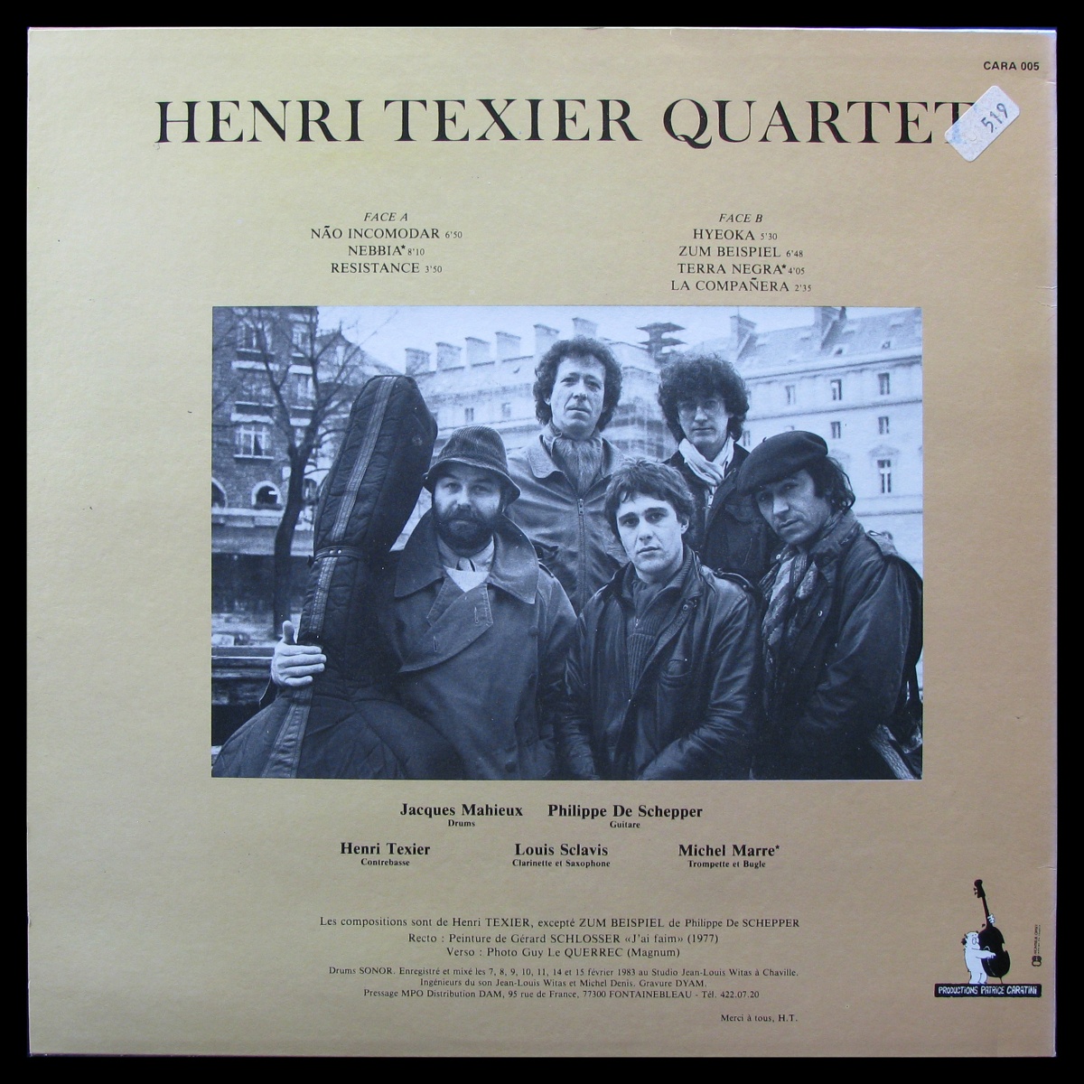 LP Henri Texier Quartet — La Companera фото 2