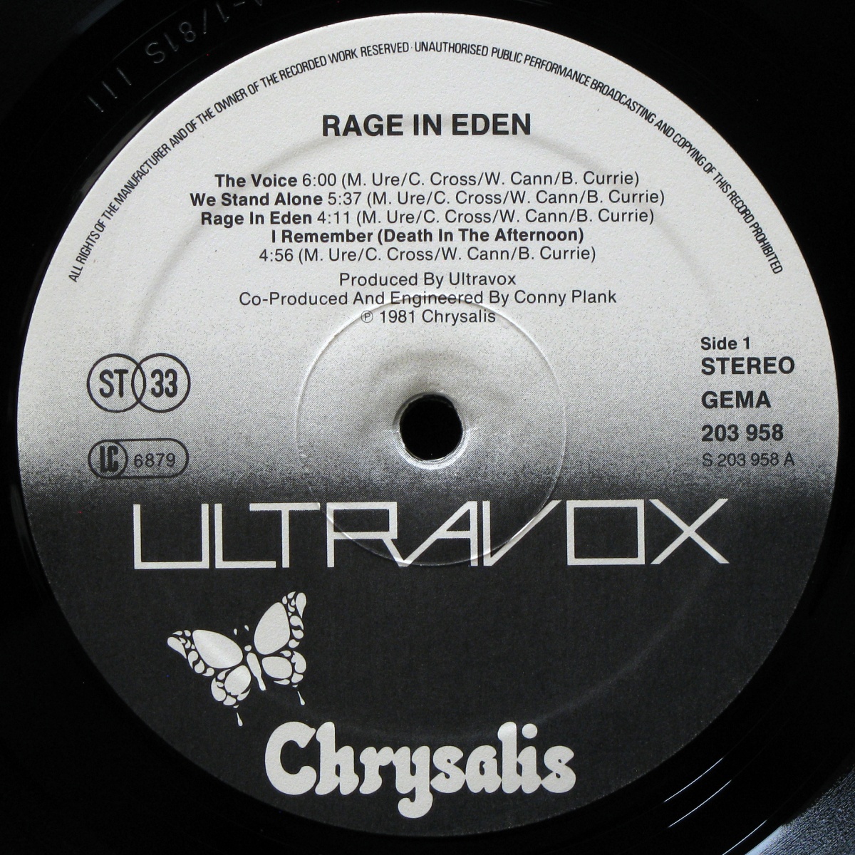 LP Ultravox — Rage In Eden фото 2