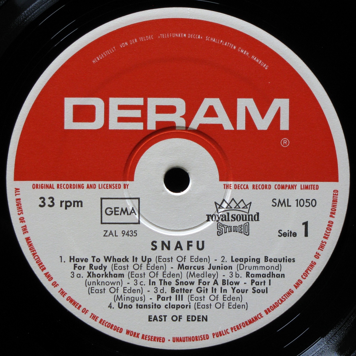 LP East Of Eden — Snafu фото 3