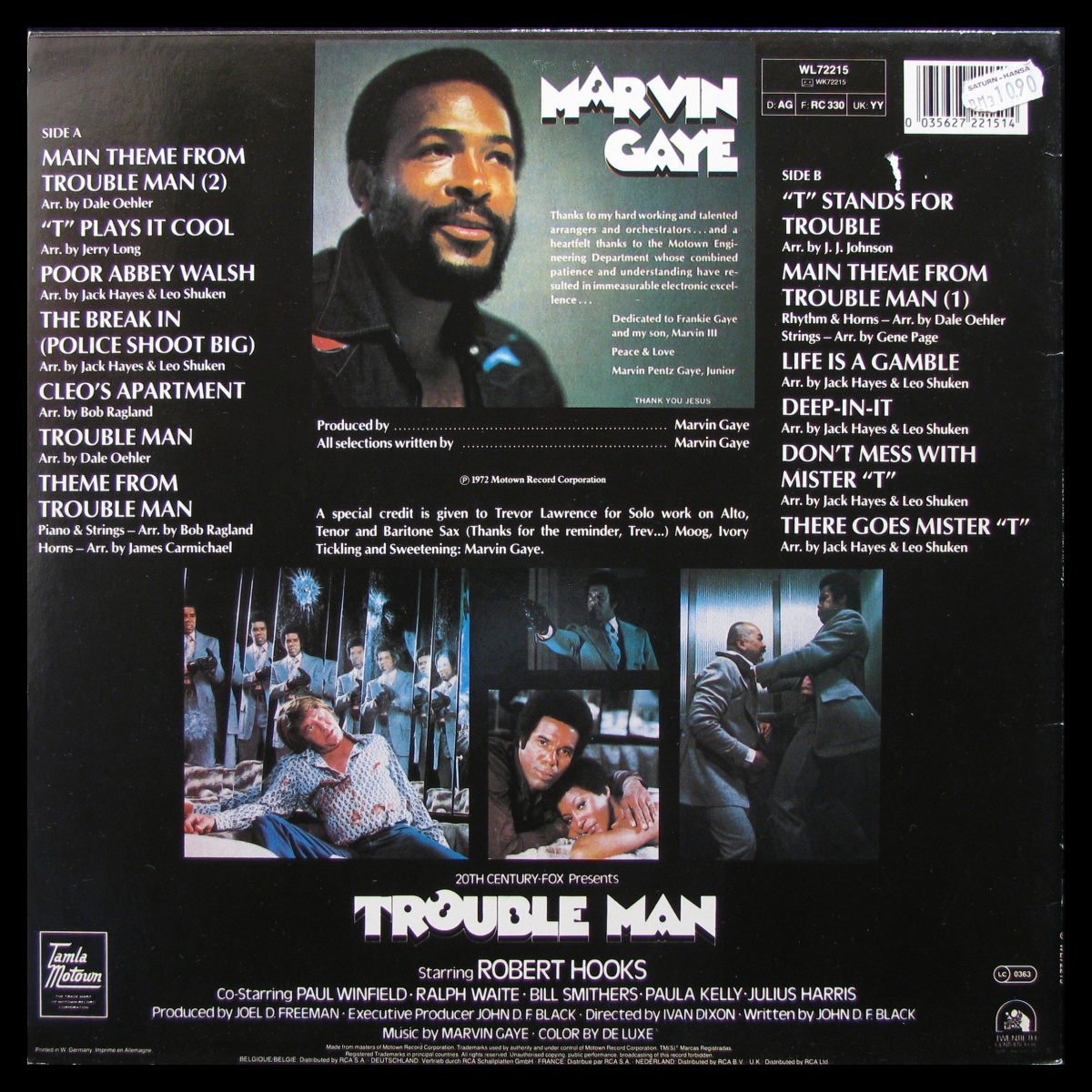 LP Marvin Gaye — Trouble Man фото 2