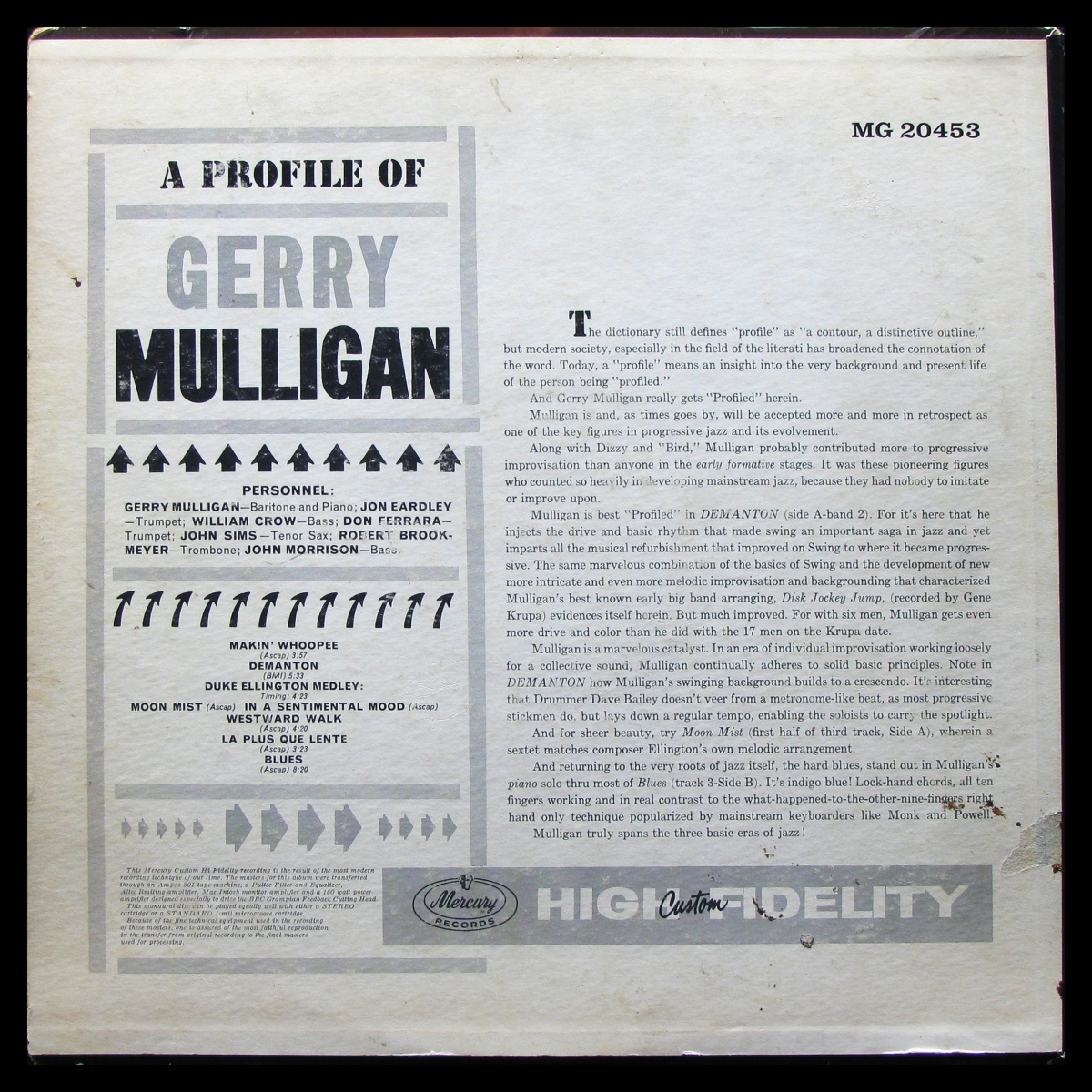 LP Gerry Mulligan — A Profile Of Gerry Mulligan (mono) фото 2