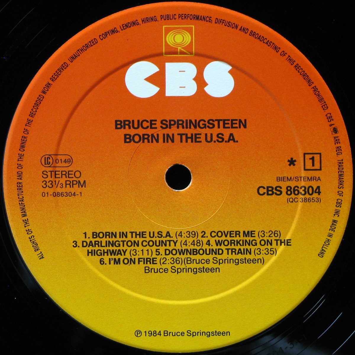 LP Bruce Springsteen — Born In The USA фото 2