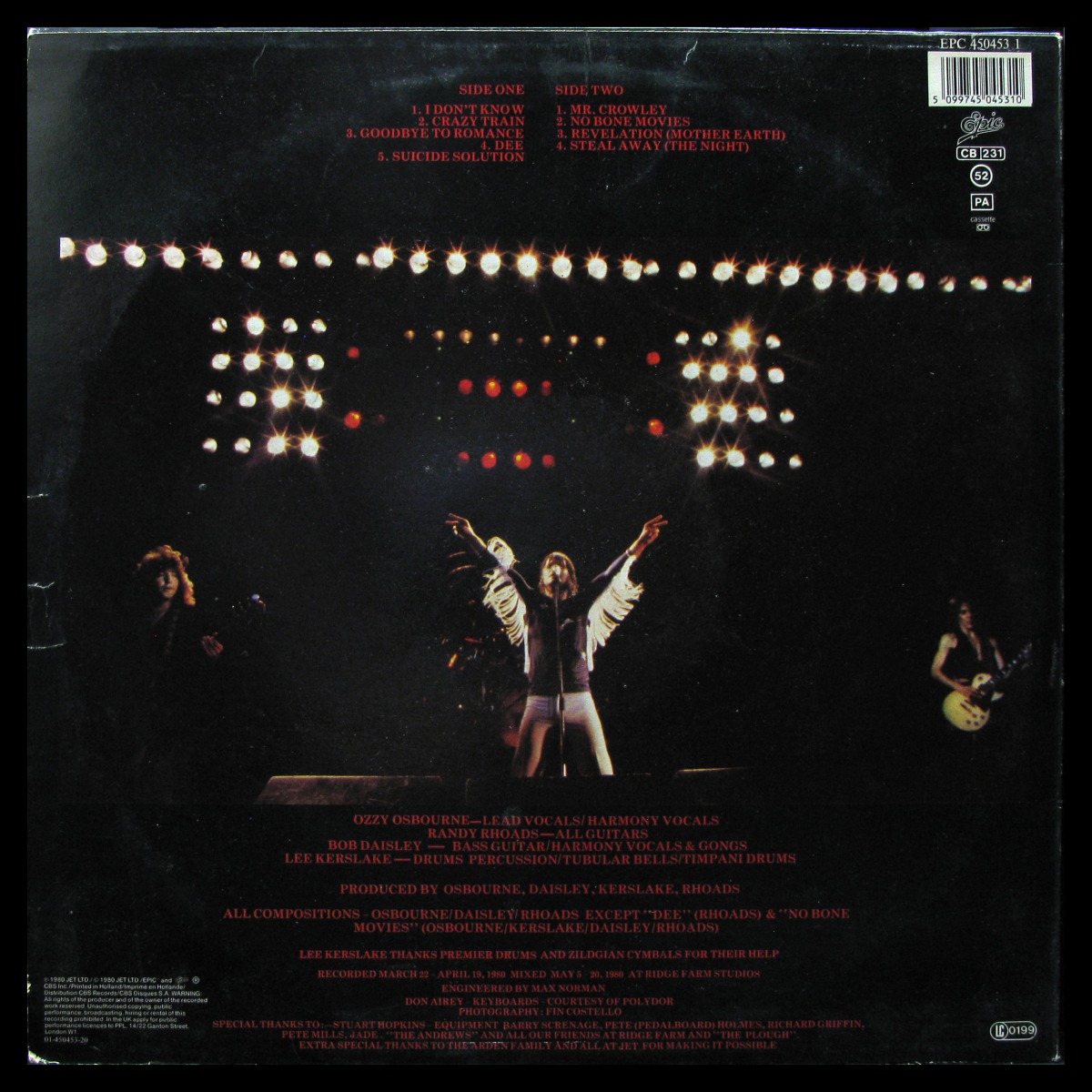 LP Ozzy Osbourne — Blizzard Of Ozz фото 2