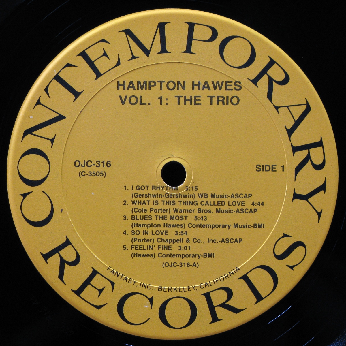 LP Hampton Hawes Trio — Hampton Hawes Trio, Vol. 1 (mono) фото 2