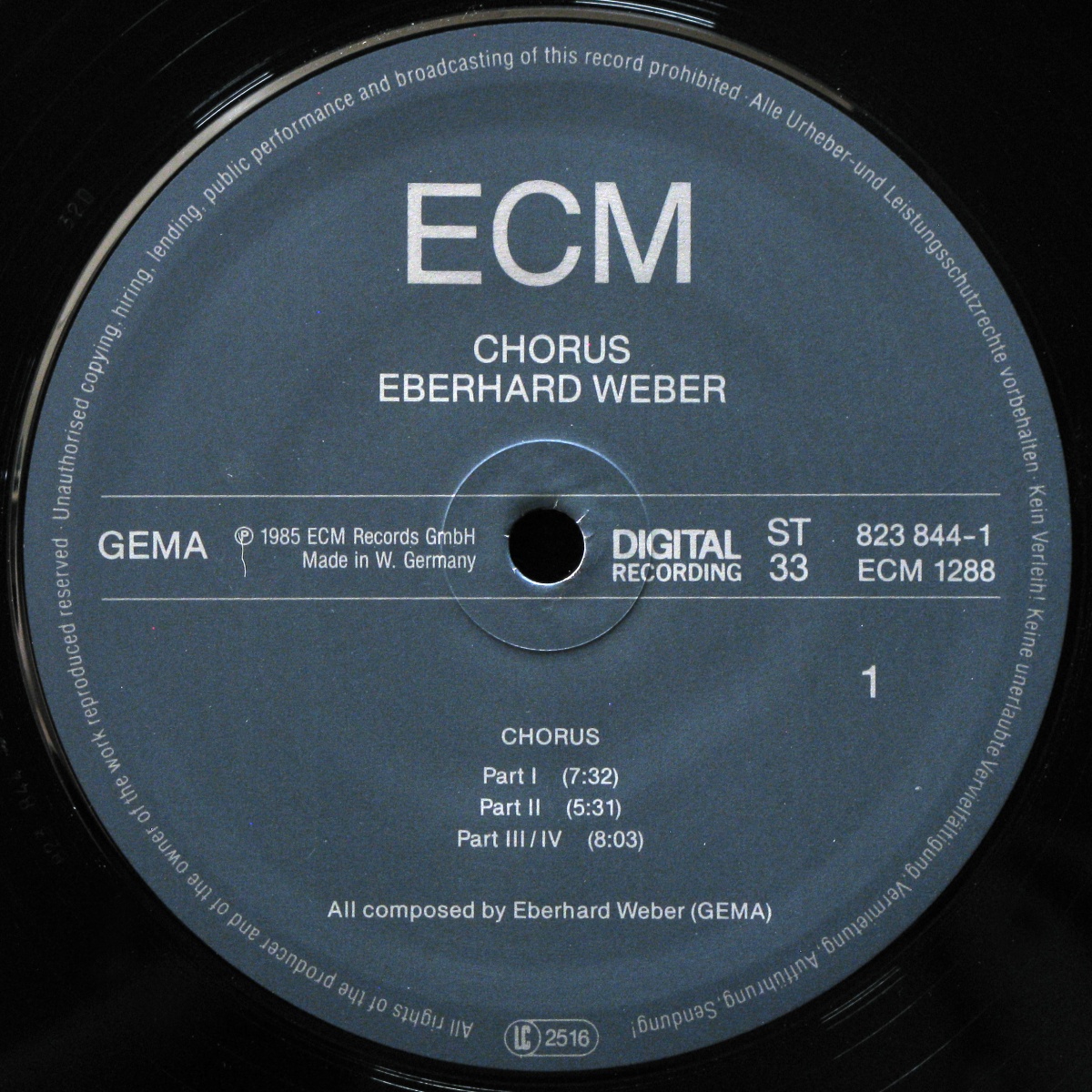 LP Eberhard Weber — Chorus фото 3