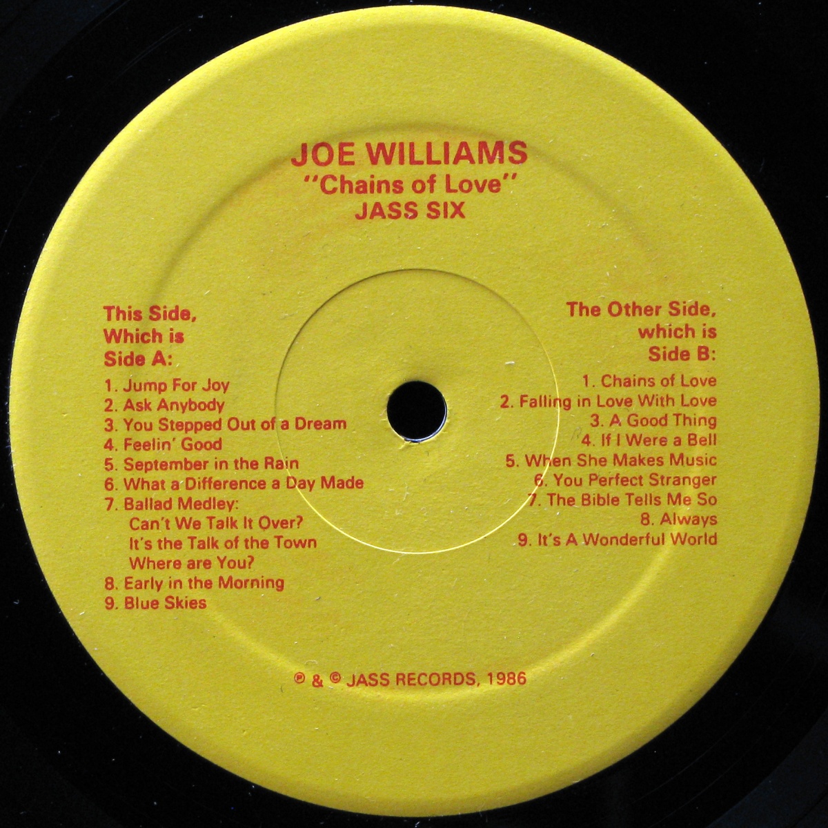 LP Joe Williams — Chains Of Love (mono) фото 2