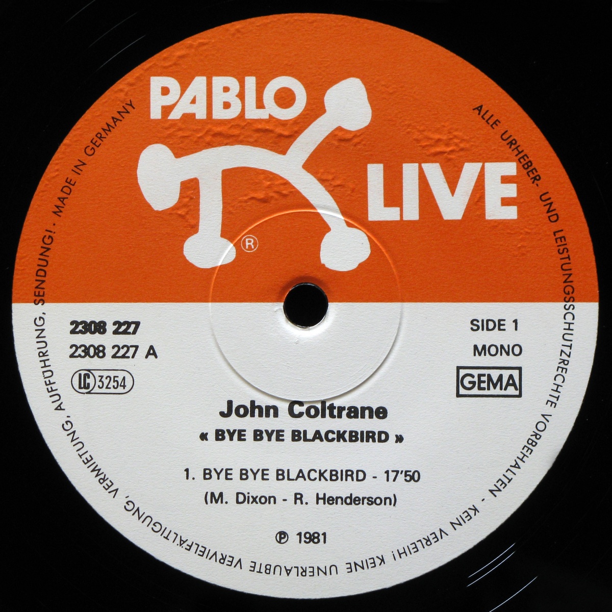 LP John Coltrane — Bye Bye Blackbird фото 2