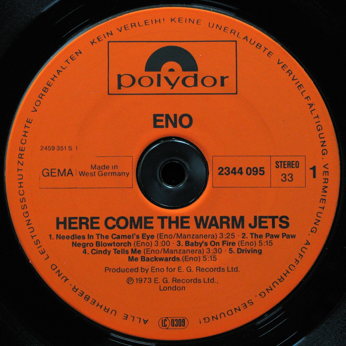 LP Brian Eno — Here Comes The Warm Jets фото 3