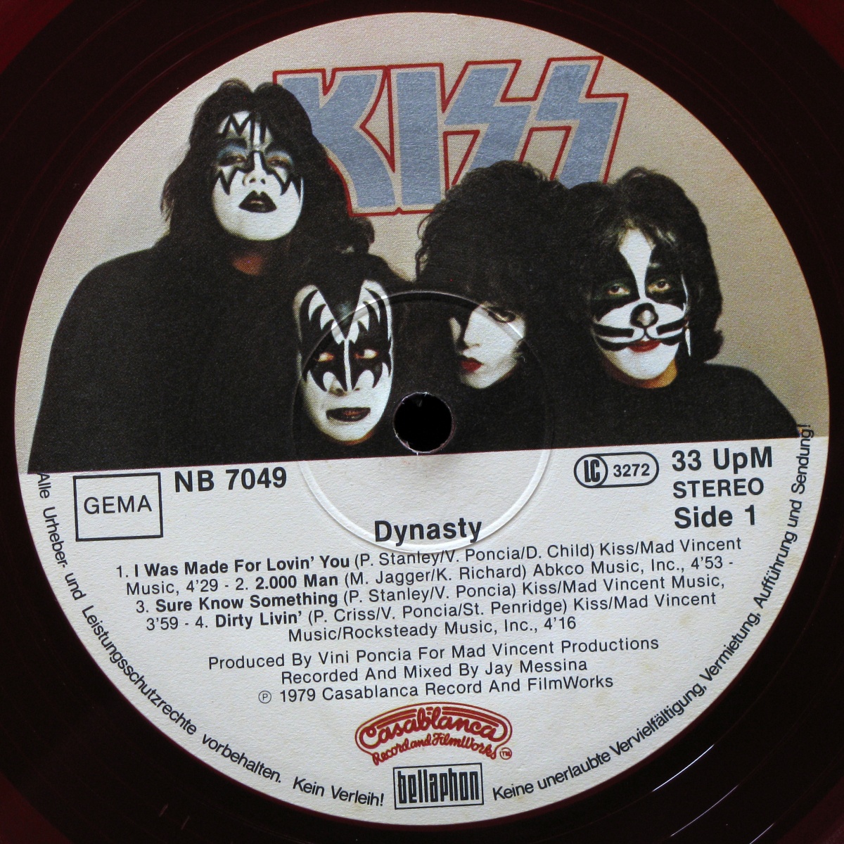 LP Kiss — Dynasty (coloured vinyl, + poster) фото 3