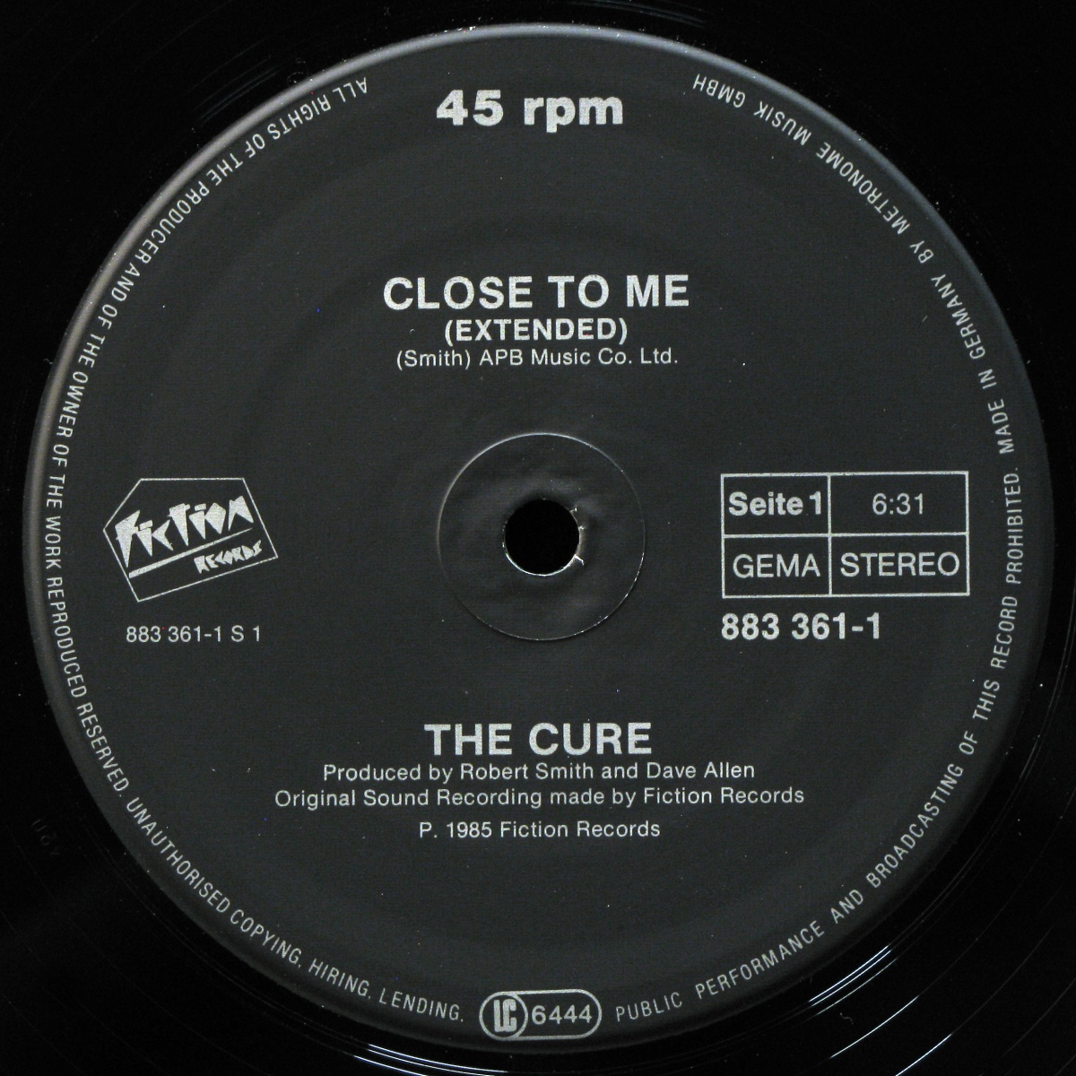 LP Cure — Close To Me (maxi) фото 3