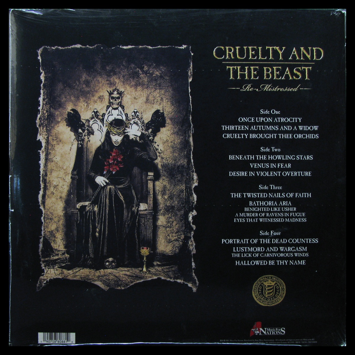 LP Cradle Of Filth — Cruelty And The Beast (Re-Mistressed) (2LP, coloured vinyl) фото 2