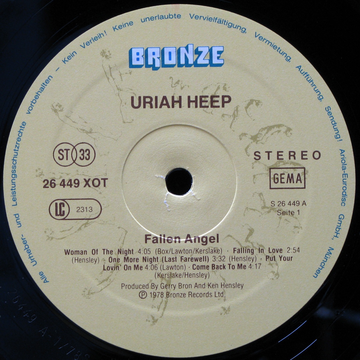 LP Uriah Heep — Fallen Angel фото 3