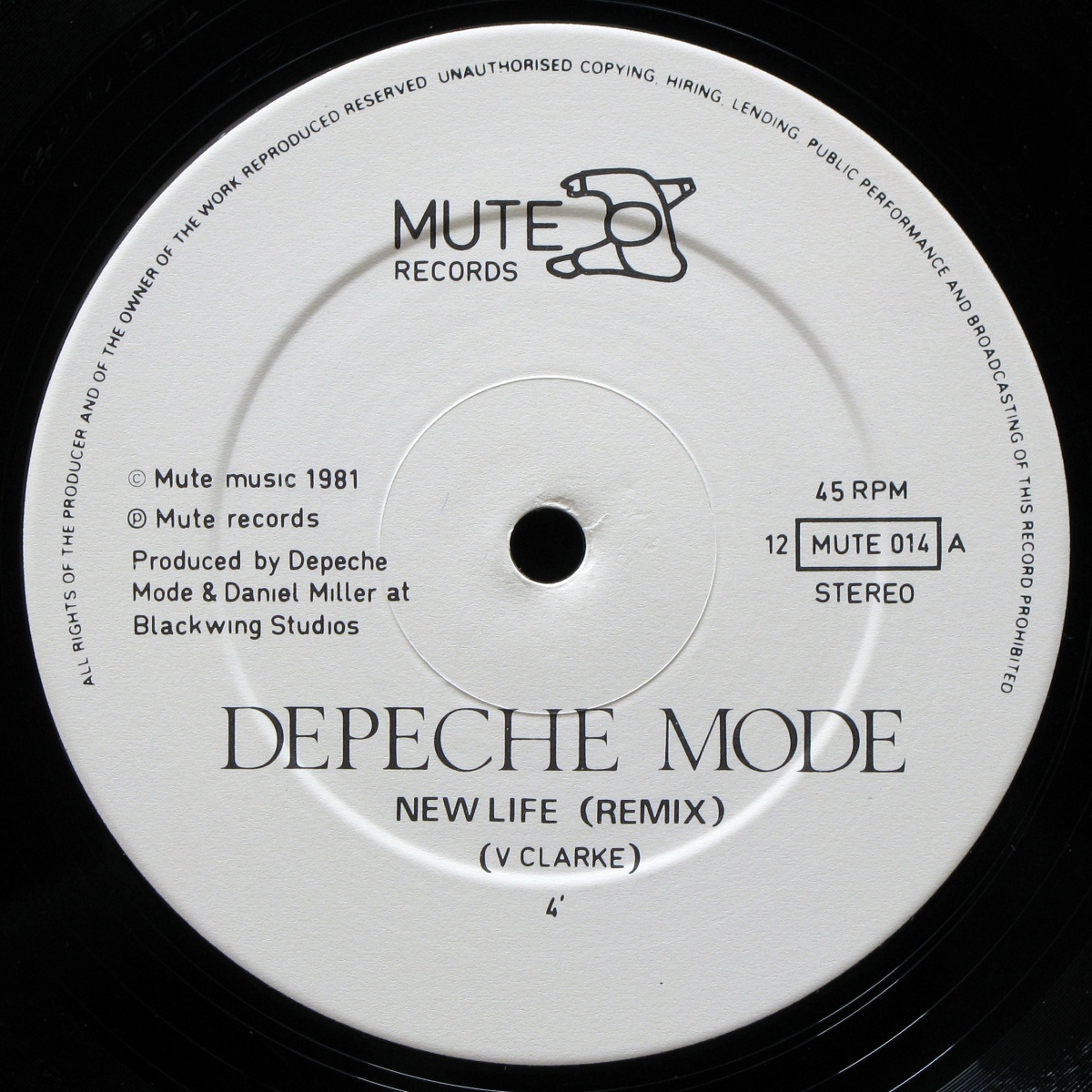 LP Depeche Mode — New Life (Re Mix) / Shout! (Rio Mix) (maxi) фото 2