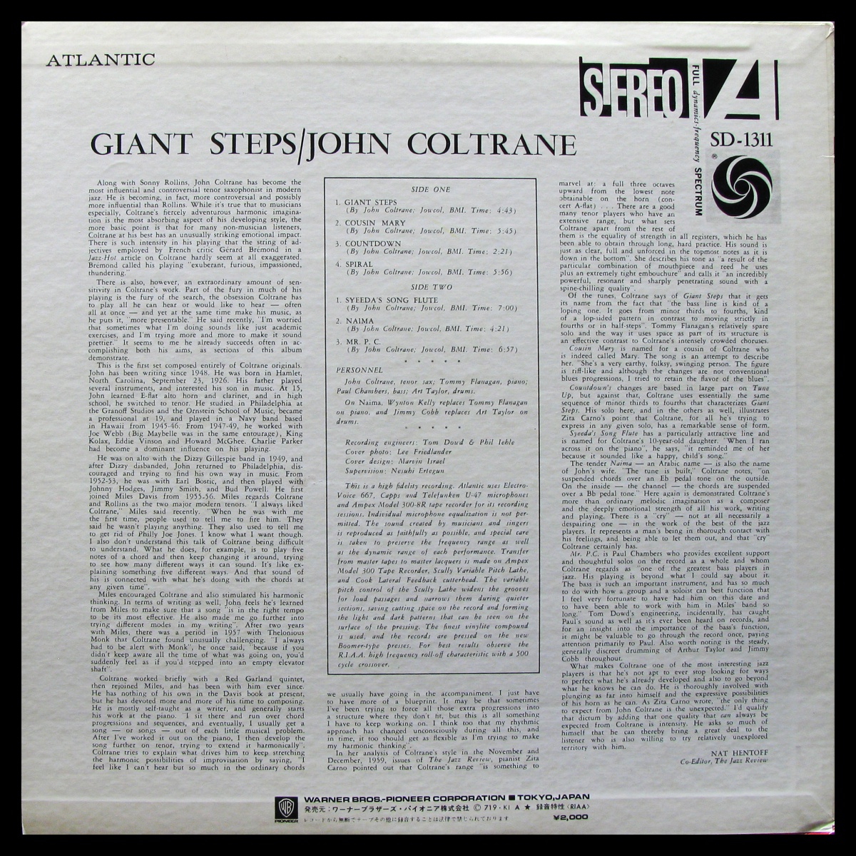 LP John Coltrane — Giant Steps фото 2