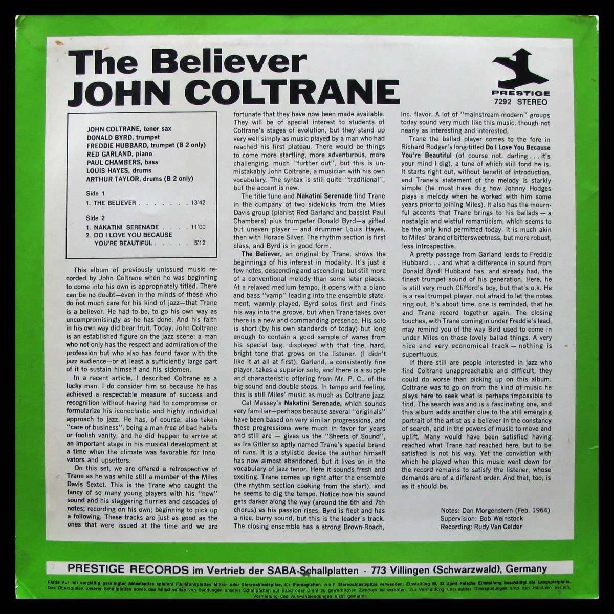 LP John Coltrane — Believer фото 2