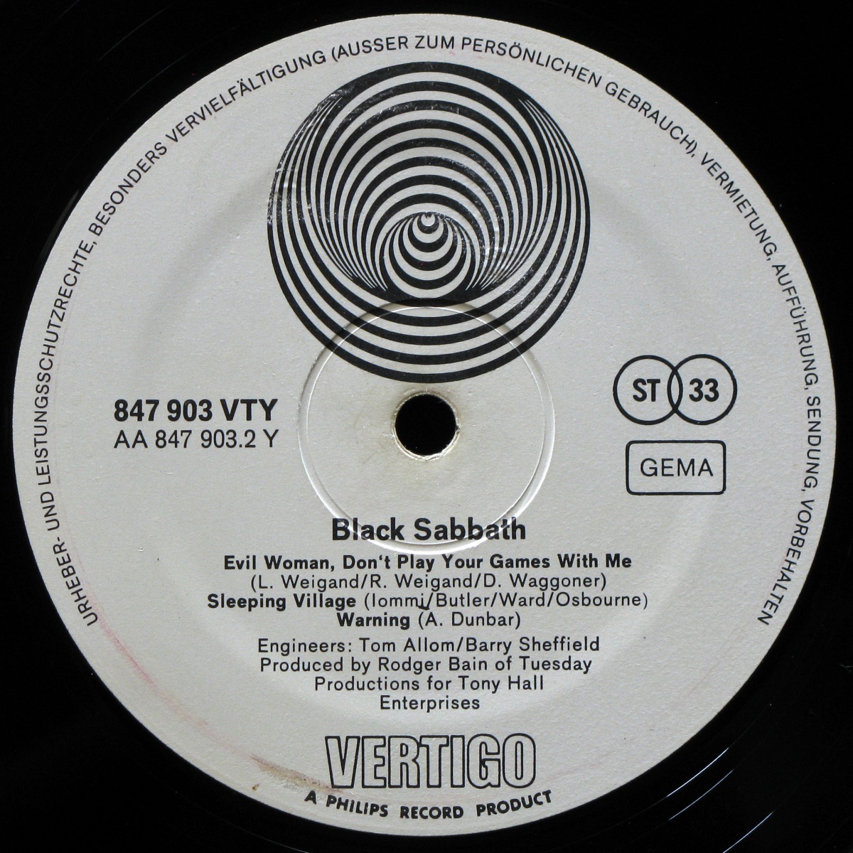 LP Black Sabbath — Black Sabbath фото 3