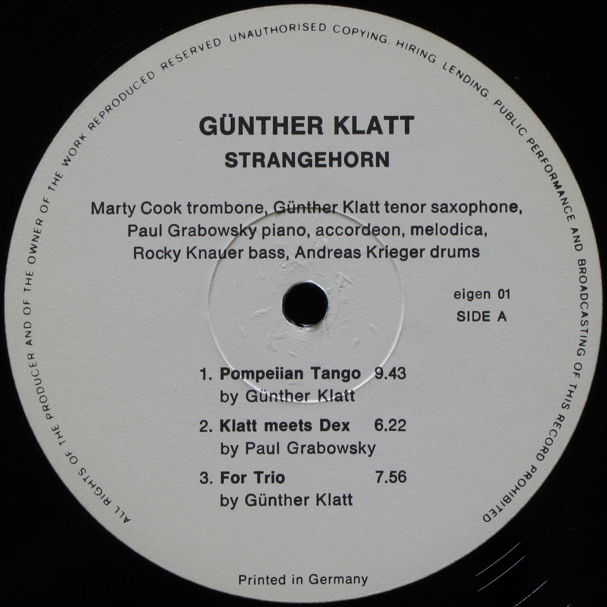 LP Gunther Klatt — Strangehorn фото 2