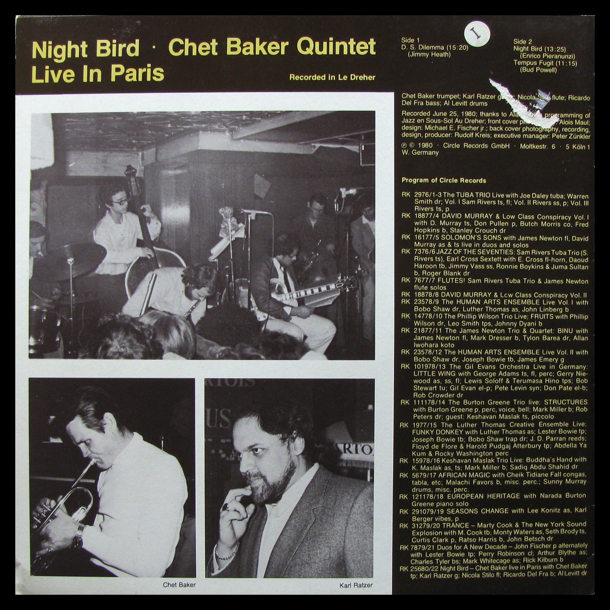 LP Chet Baker — Live In Paris - Night Bird фото 2