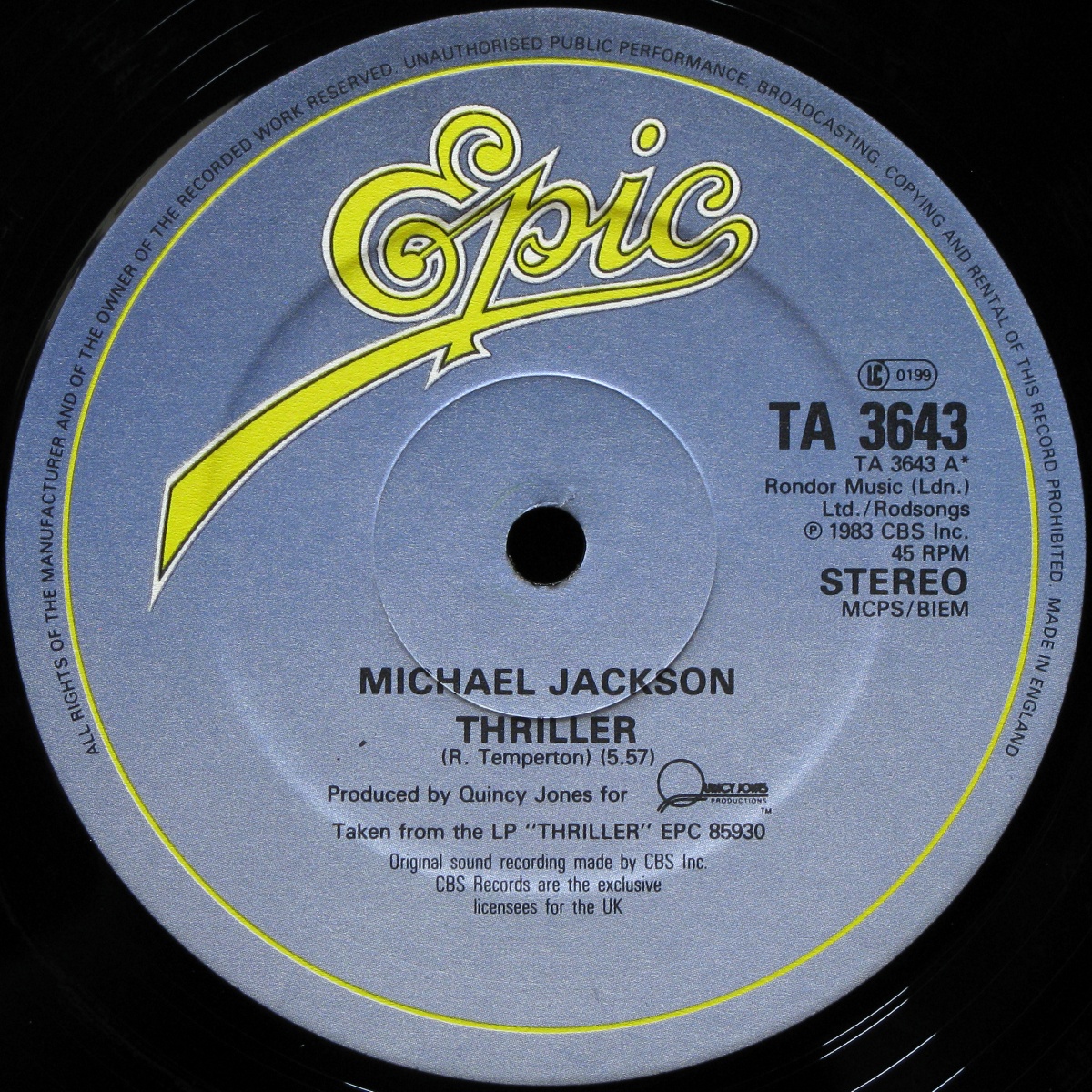 LP Michael Jackson — Thriller (maxi) фото 3