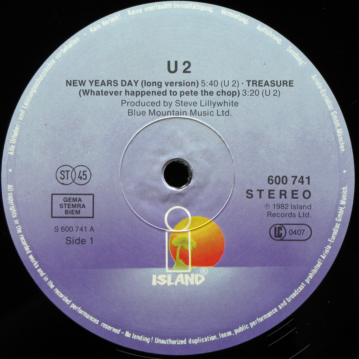 LP U2 — New Year's Day (Long Version) (maxi) фото 3