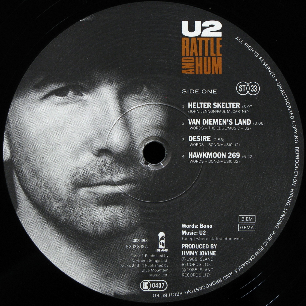 LP U2 — Rattle And Hum (2LP) фото 3