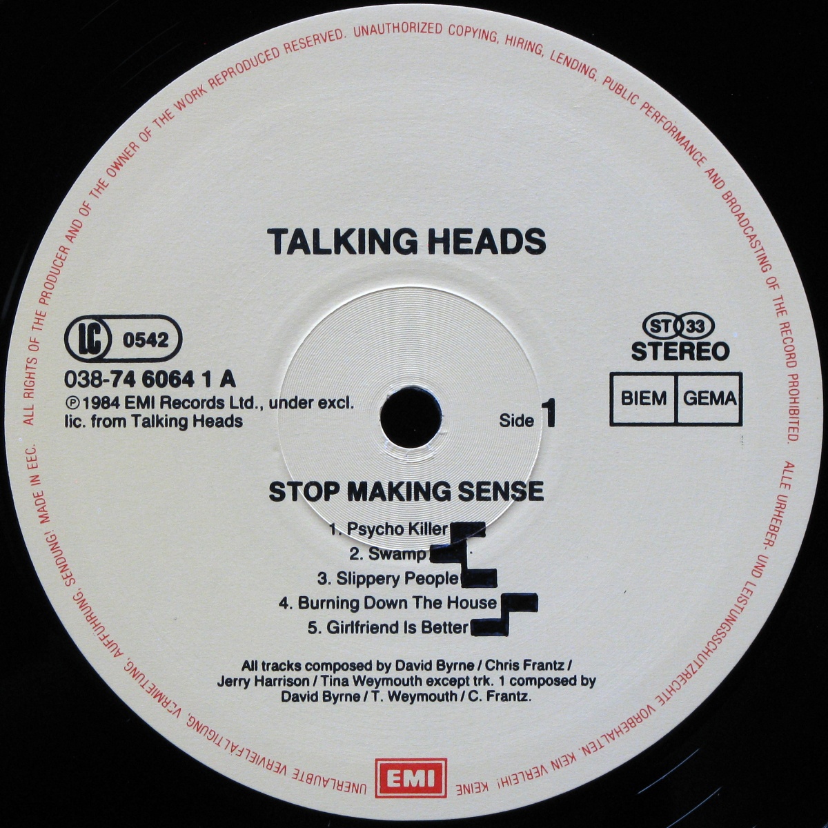 LP Talking Heads — Stop Making Sense фото 3