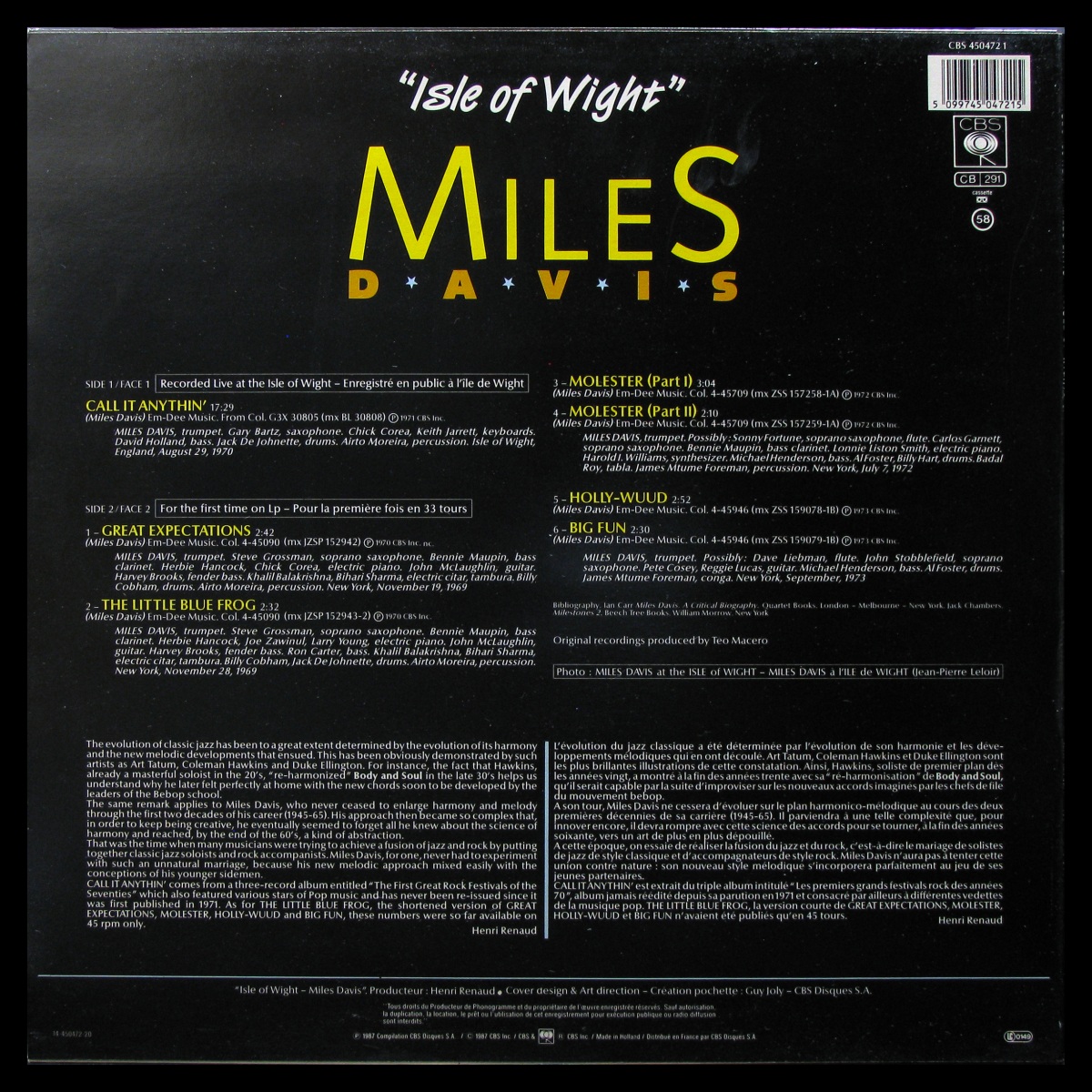 LP Miles Davis — Isle of Wight фото 2