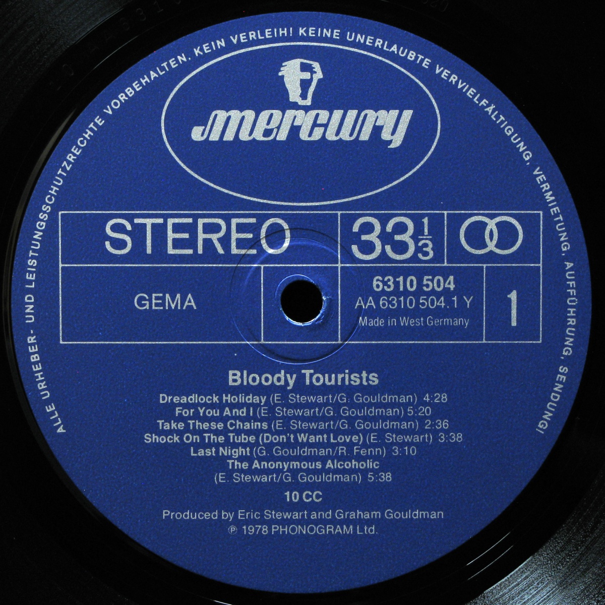 LP 10 CC — Bloody Tourists фото 2