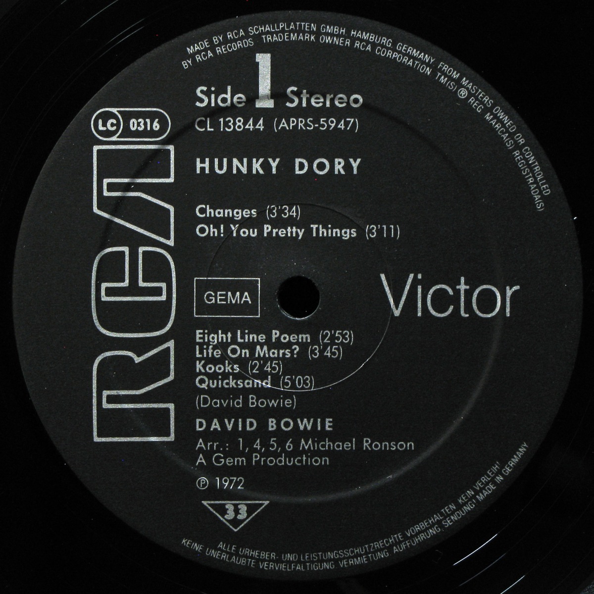 LP David Bowie — Hunky Dory фото 3