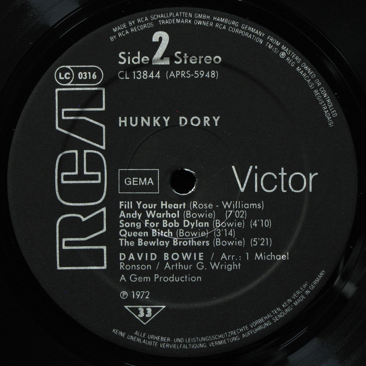 LP David Bowie — Hunky Dory фото 4